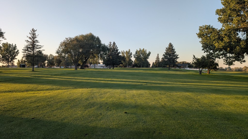 Golf course with trees