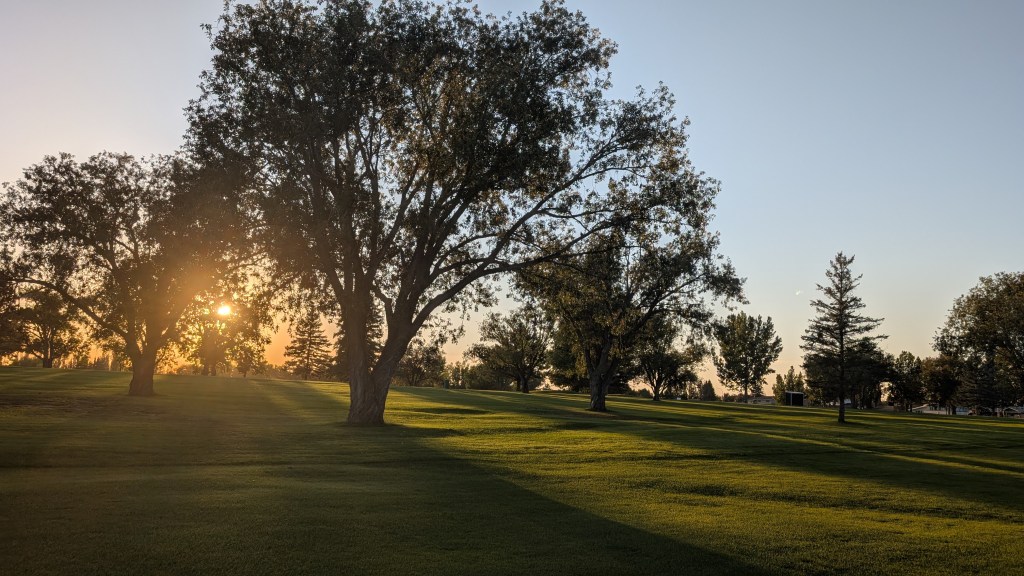 Golf course at sunrise